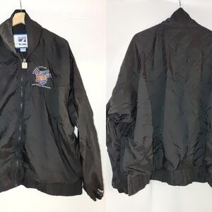 Green Bay Packers Super bowl Winner‎ XXXI Logo 7 Black Coat Jacket XL Vintage